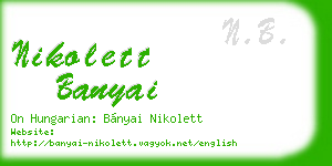 nikolett banyai business card