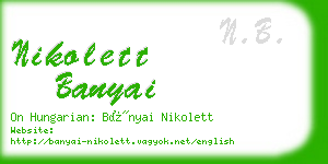 nikolett banyai business card
